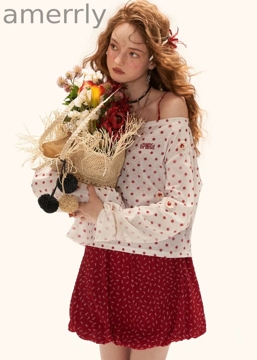 Polka Bloom Sheer Blouse