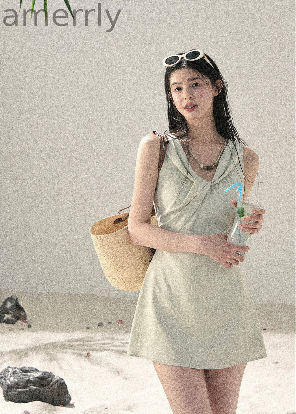 Meadow Whisper V-Neck Mini Dress