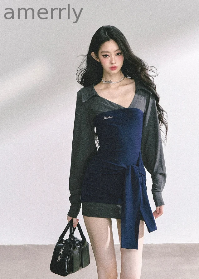 Élise Check Drapé Dress