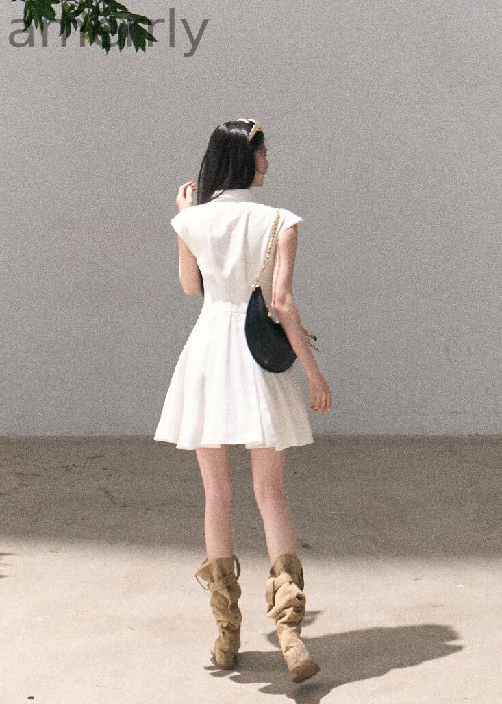 After Class Tie-Neck Shirt Dress