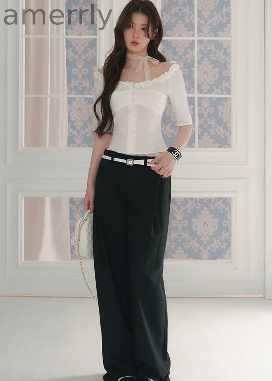 Courtly Prayer Ruffled Off-Shoulder Blouse