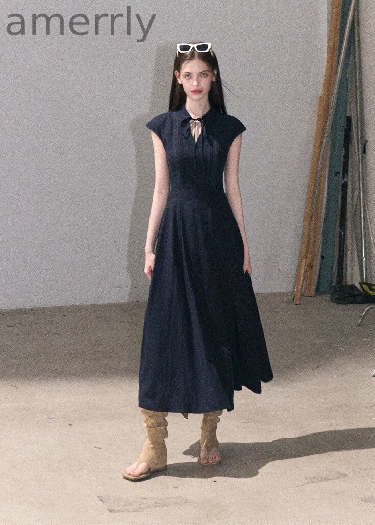 After Class Tie-Neck Shirt Dress