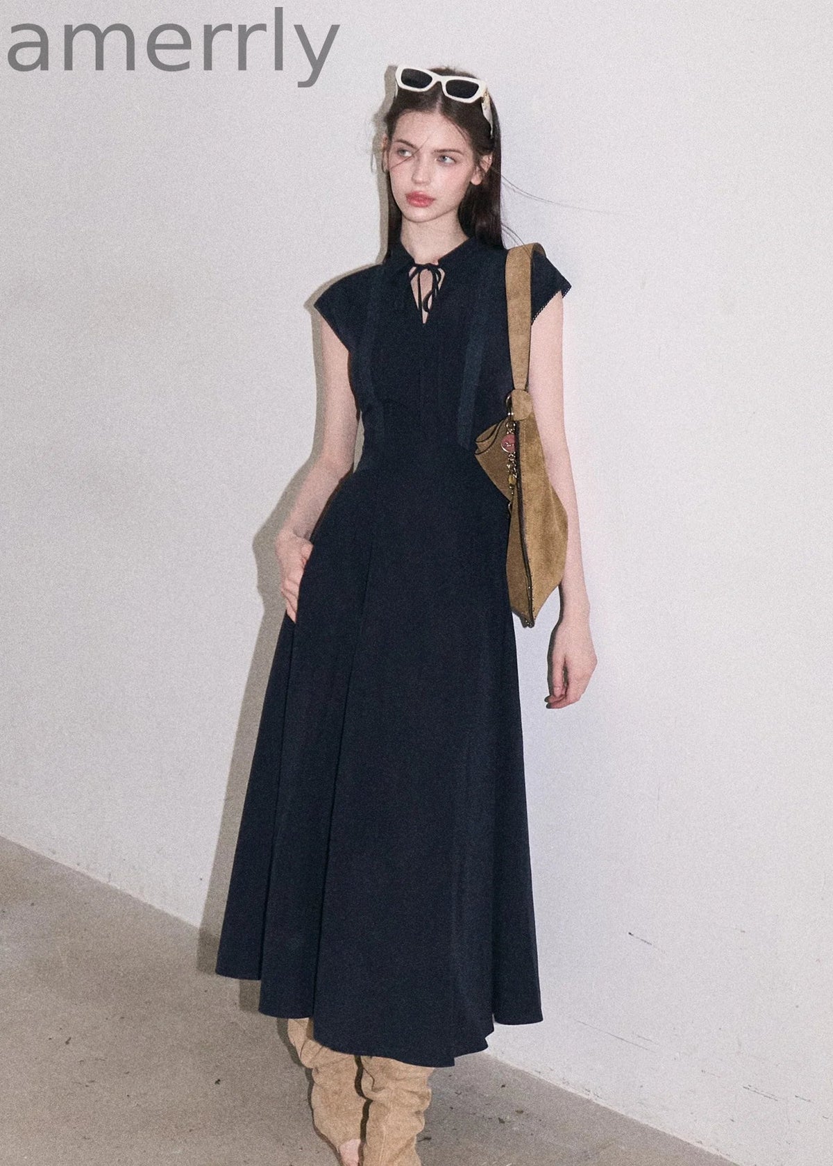 After Class Tie-Neck Shirt Dress