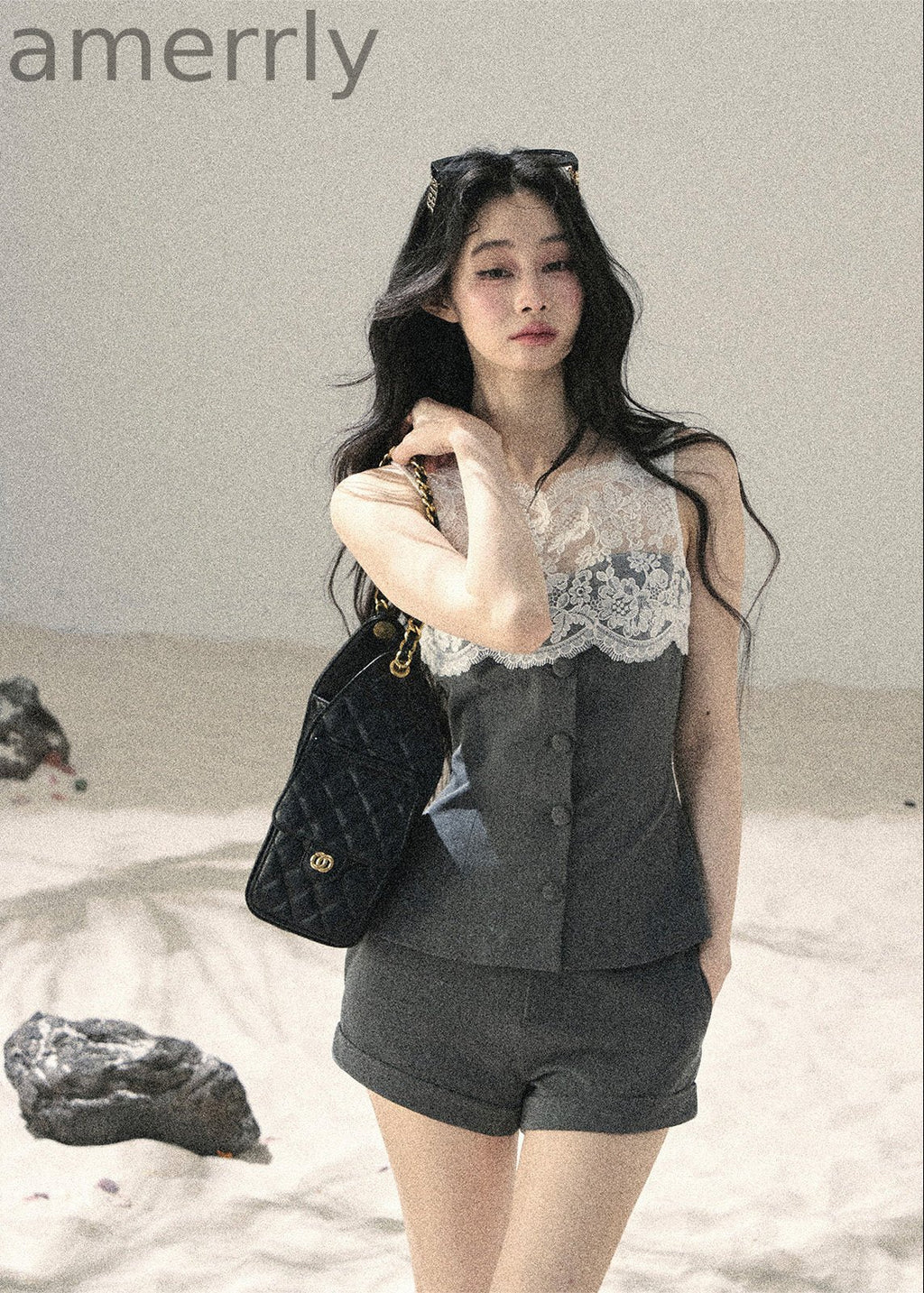 Fog Bloom Lace Top & Shorts Set