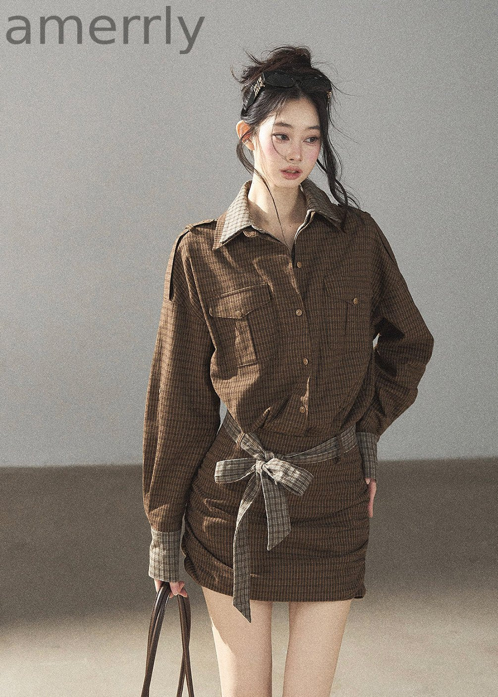 Promise Under the Oak Plaid Shirt Dress