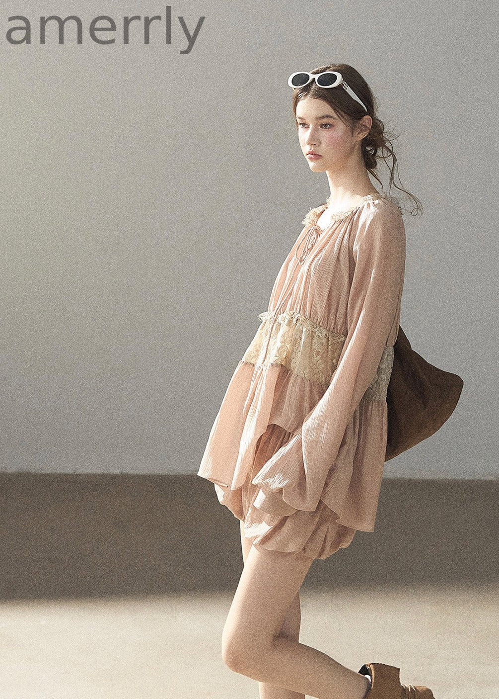 Autumn Water Lace Waist Two-Piece Set