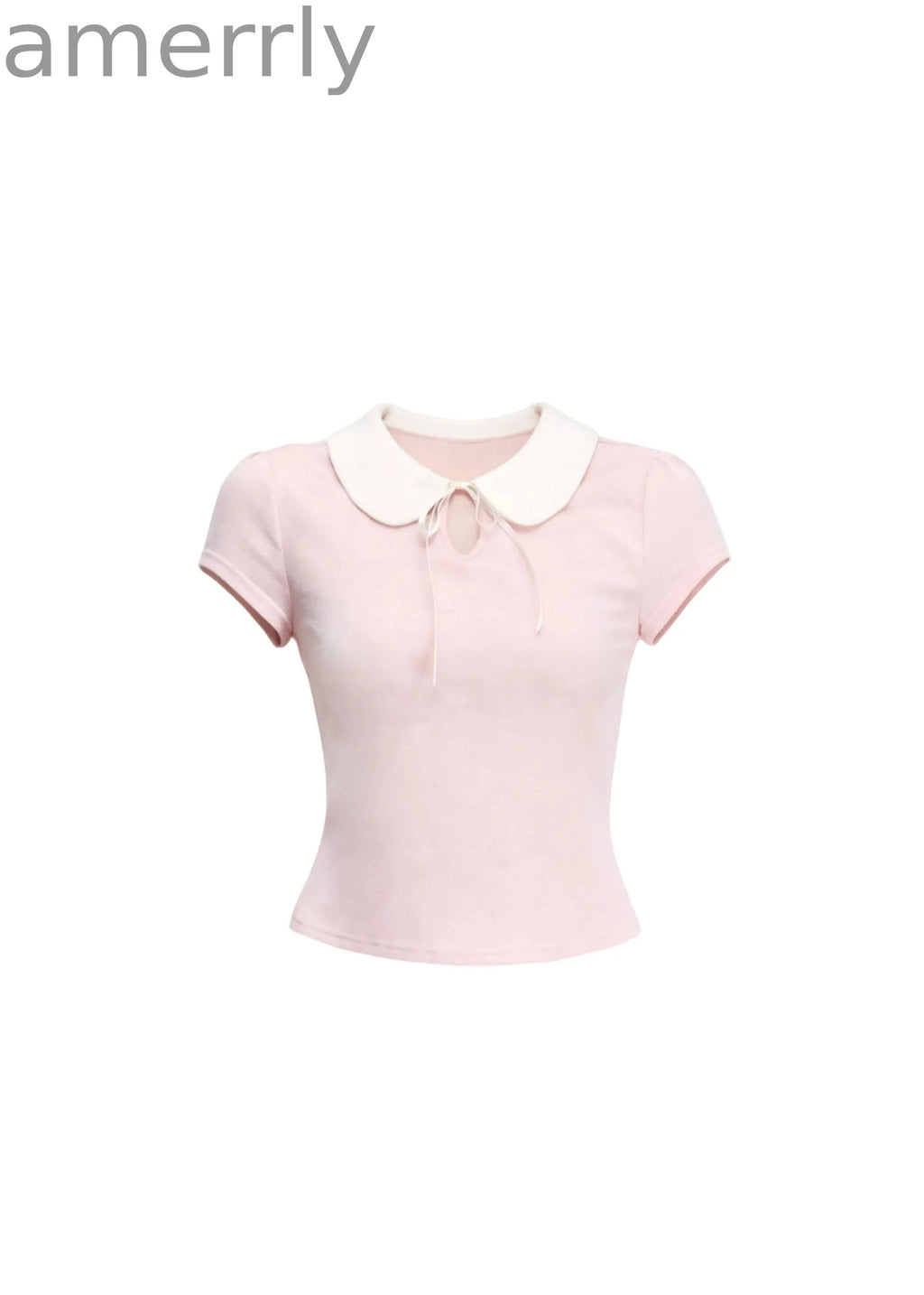 Doll Collar Slim Knit T-Shirt