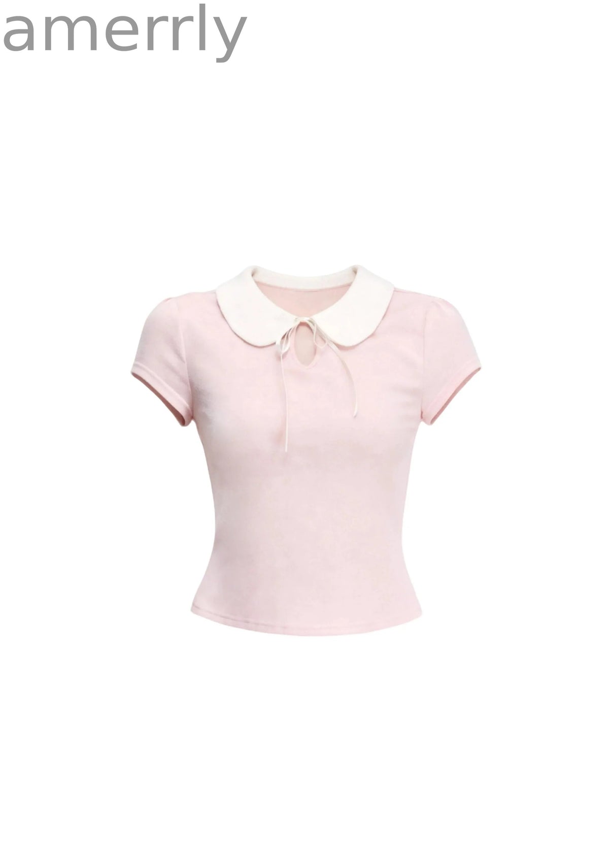 Doll Collar Slim Knit T-Shirt