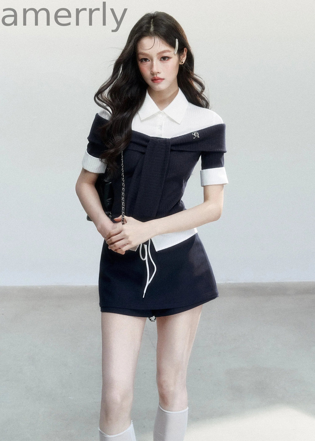 Bailan Manor Layered Waist-Tie Shirt