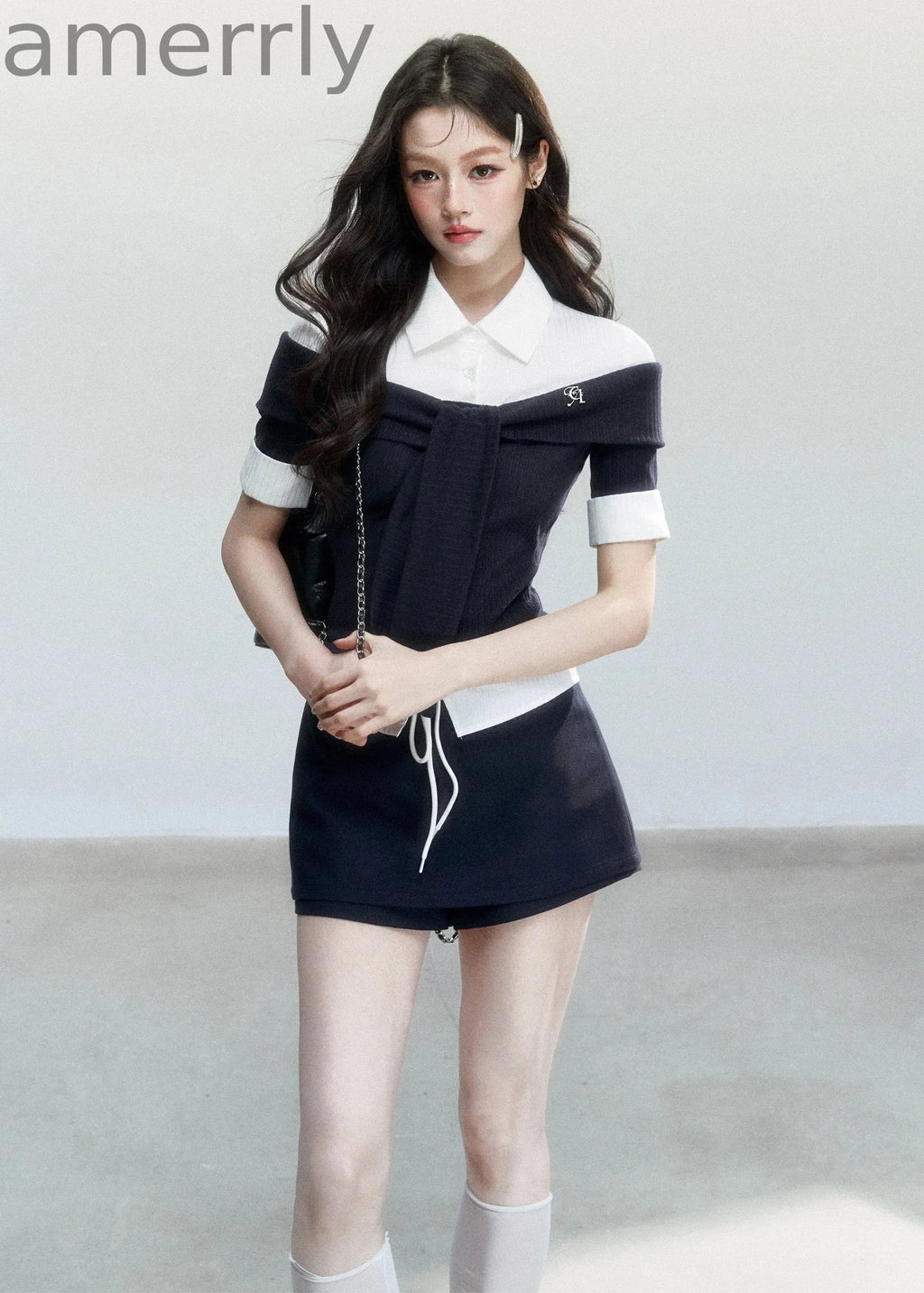 Bailan Manor Layered Waist-Tie Shirt