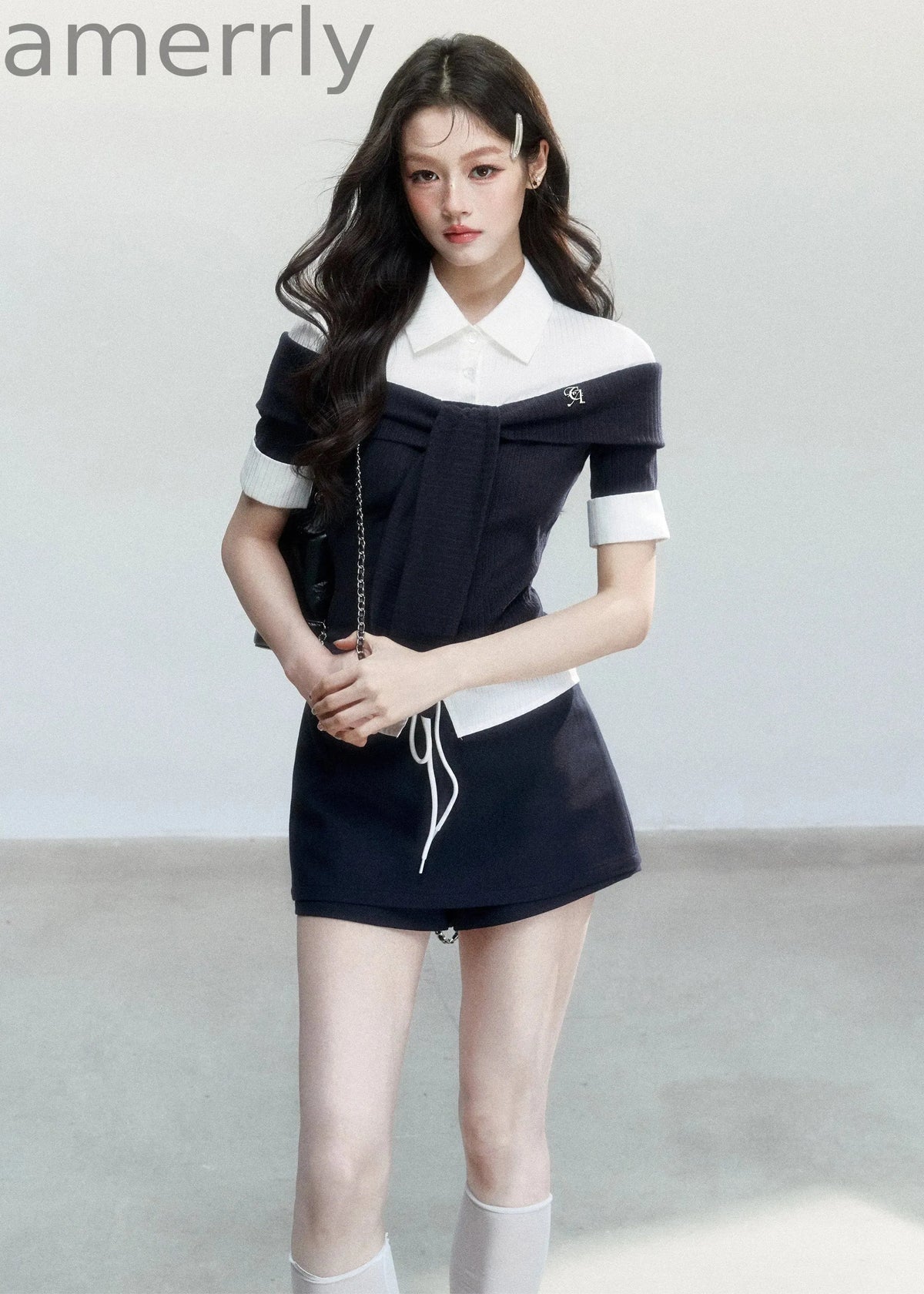 Bailan Manor Layered Waist-Tie Shirt