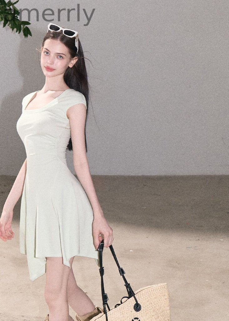 Quiet Courtyard U-Neck Fit & Flare Dress