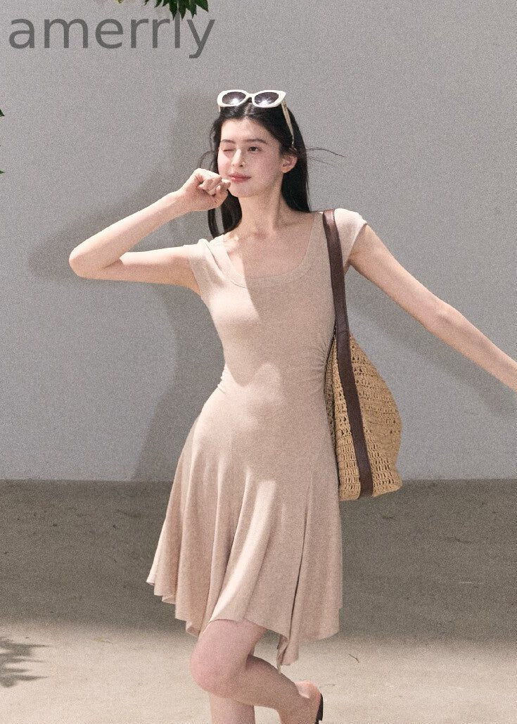Quiet Courtyard U-Neck Fit & Flare Dress