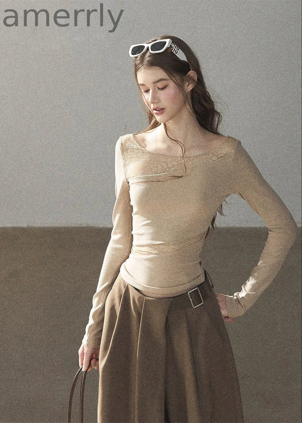 Misty Skin Sheer Lace Long Sleeve Top