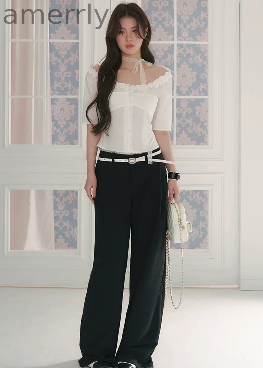 Courtly Prayer Ruffled Off-Shoulder Blouse