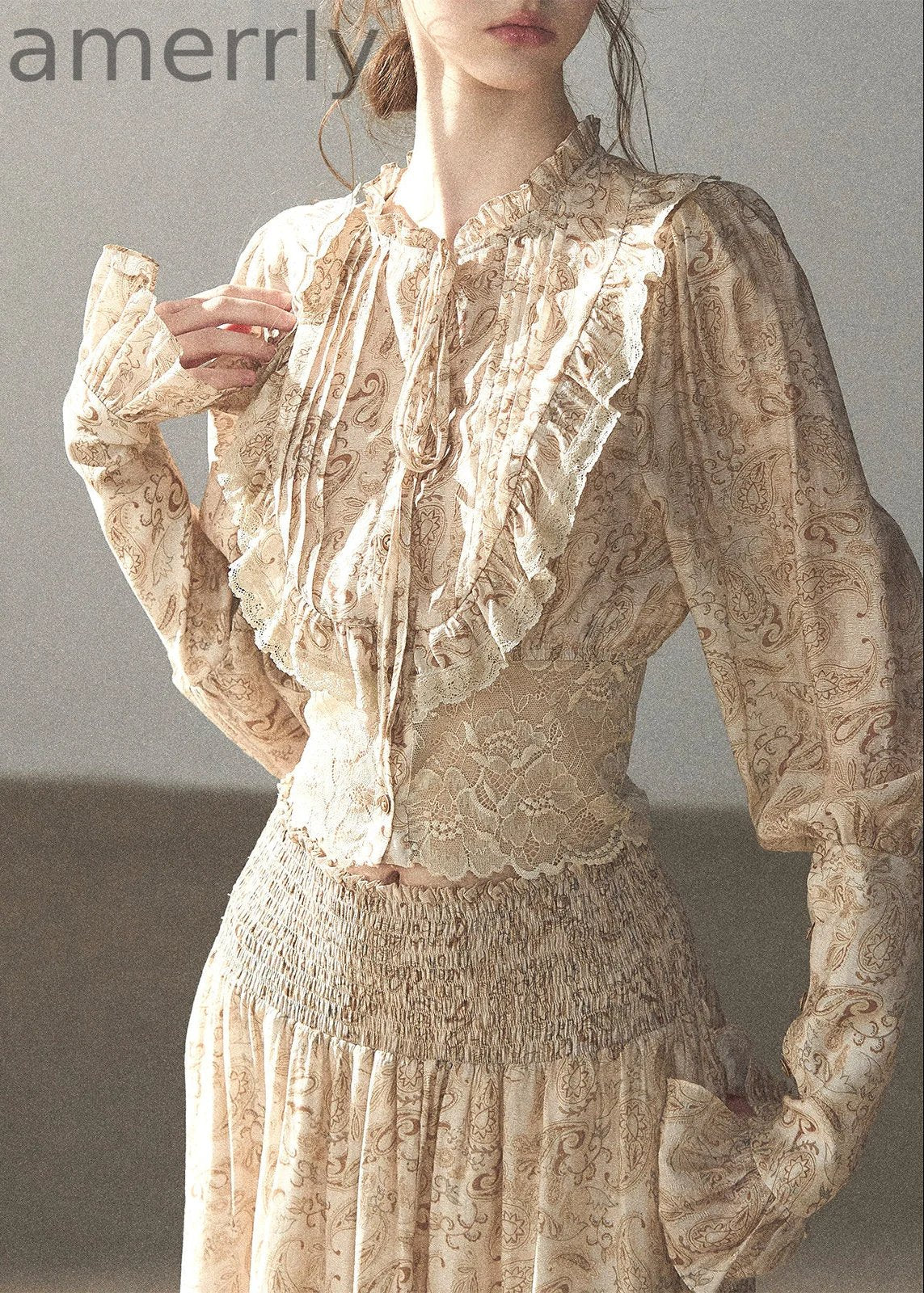 Autumn Grove Lace Top & Skirt Set