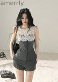 Fog Bloom Lace Top & Shorts Set