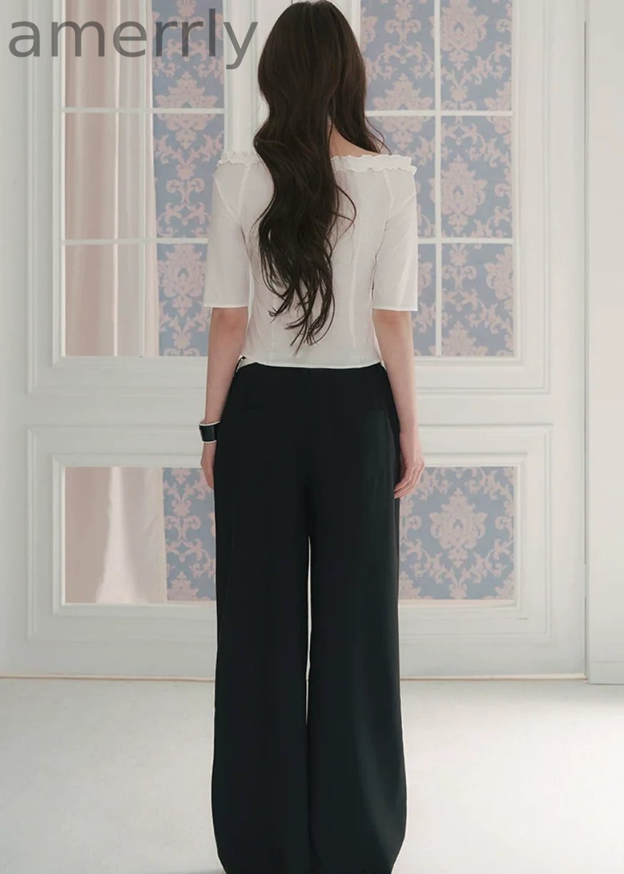 Courtly Prayer Ruffled Off-Shoulder Blouse