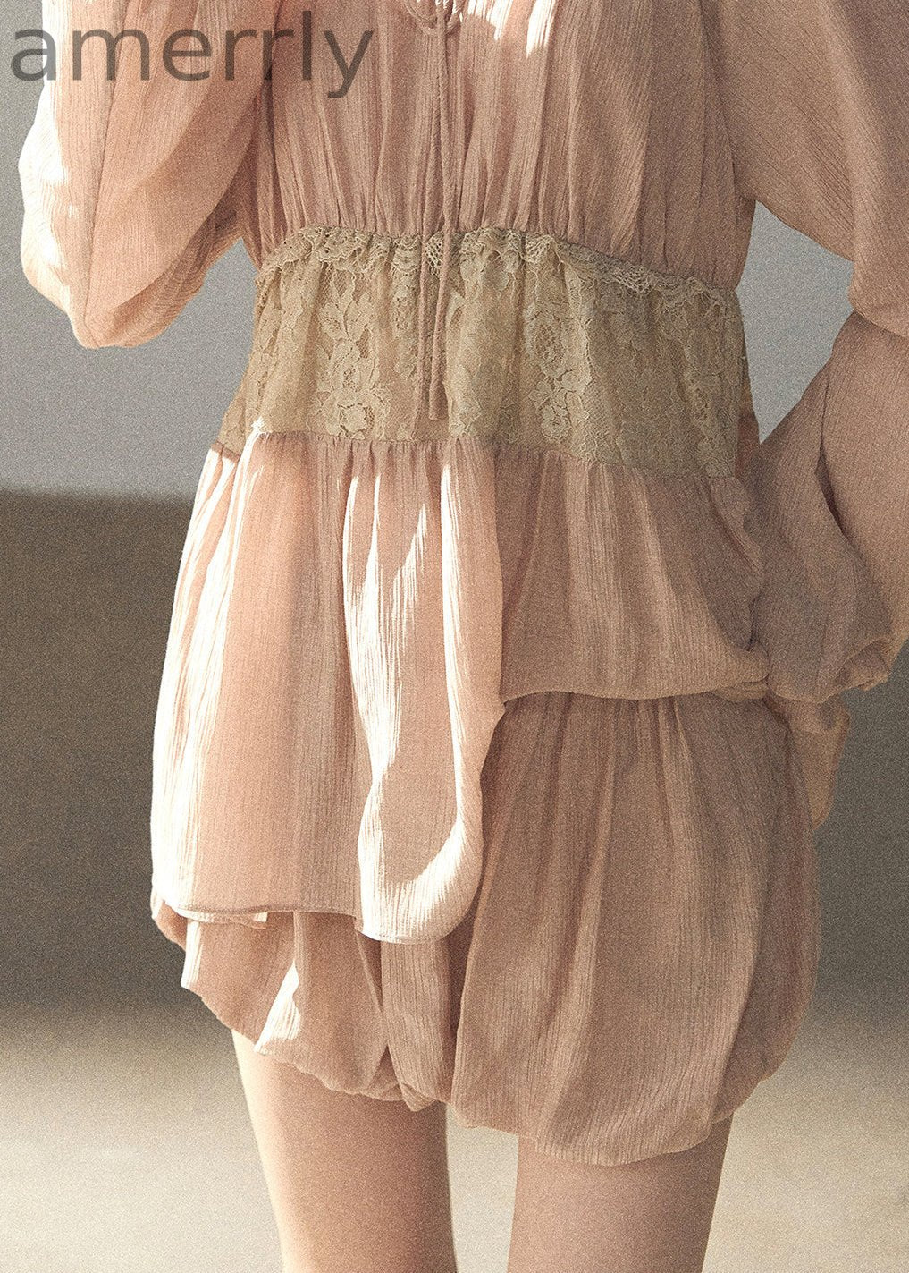 Autumn Water Lace Waist Two-Piece Set