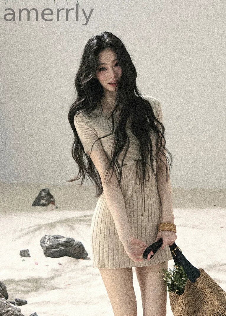 Gentle Evening Breeze Knit Mini Dress