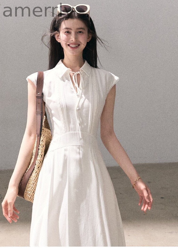 After Class Tie-Neck Shirt Dress