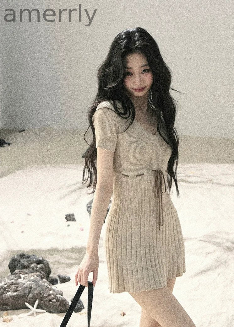 Gentle Evening Breeze Knit Mini Dress