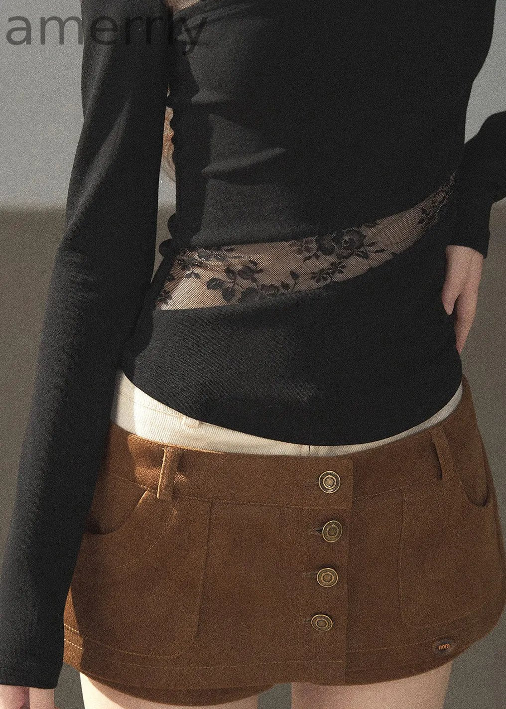 Misty Skin Sheer Lace Long Sleeve Top