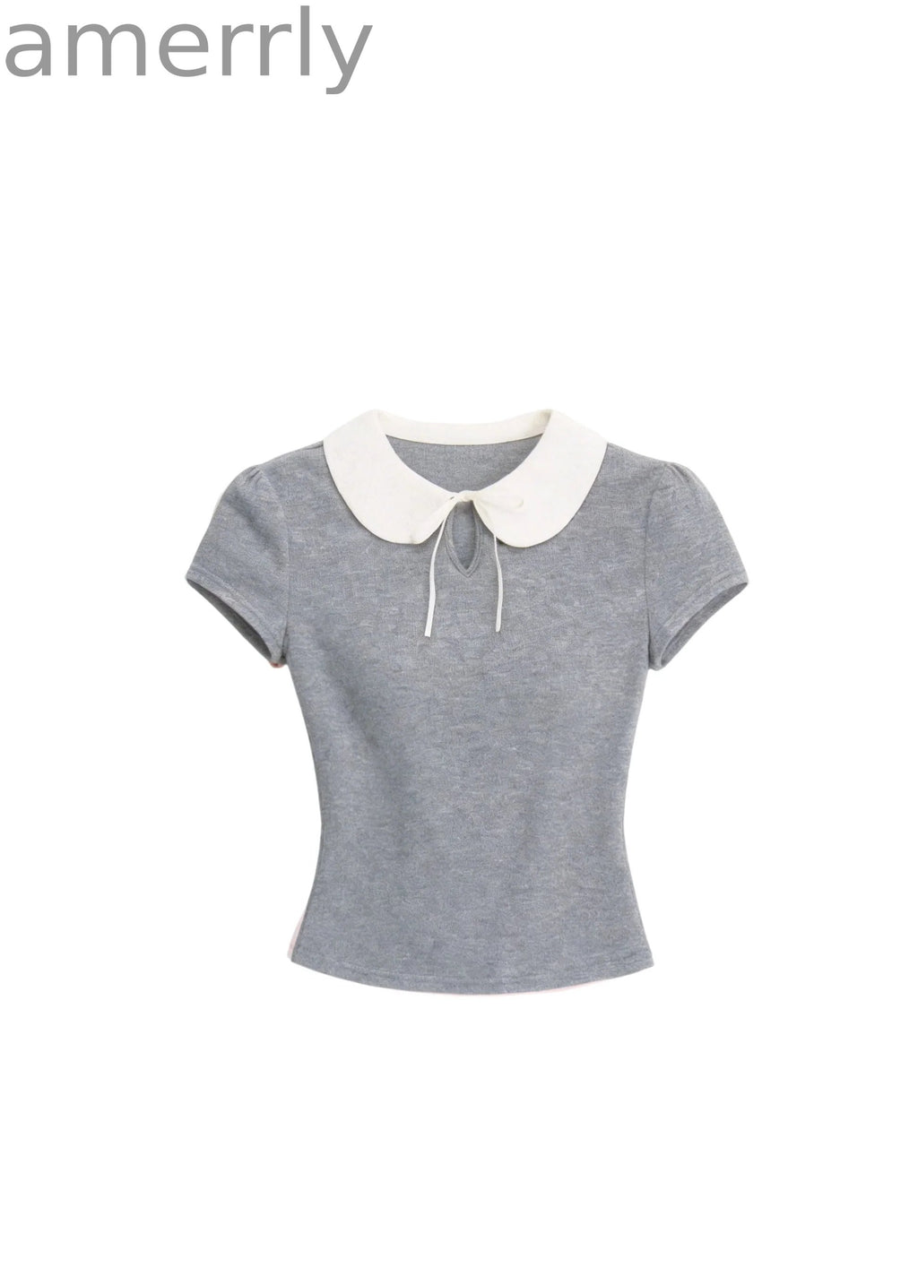 Doll Collar Slim Knit T-Shirt