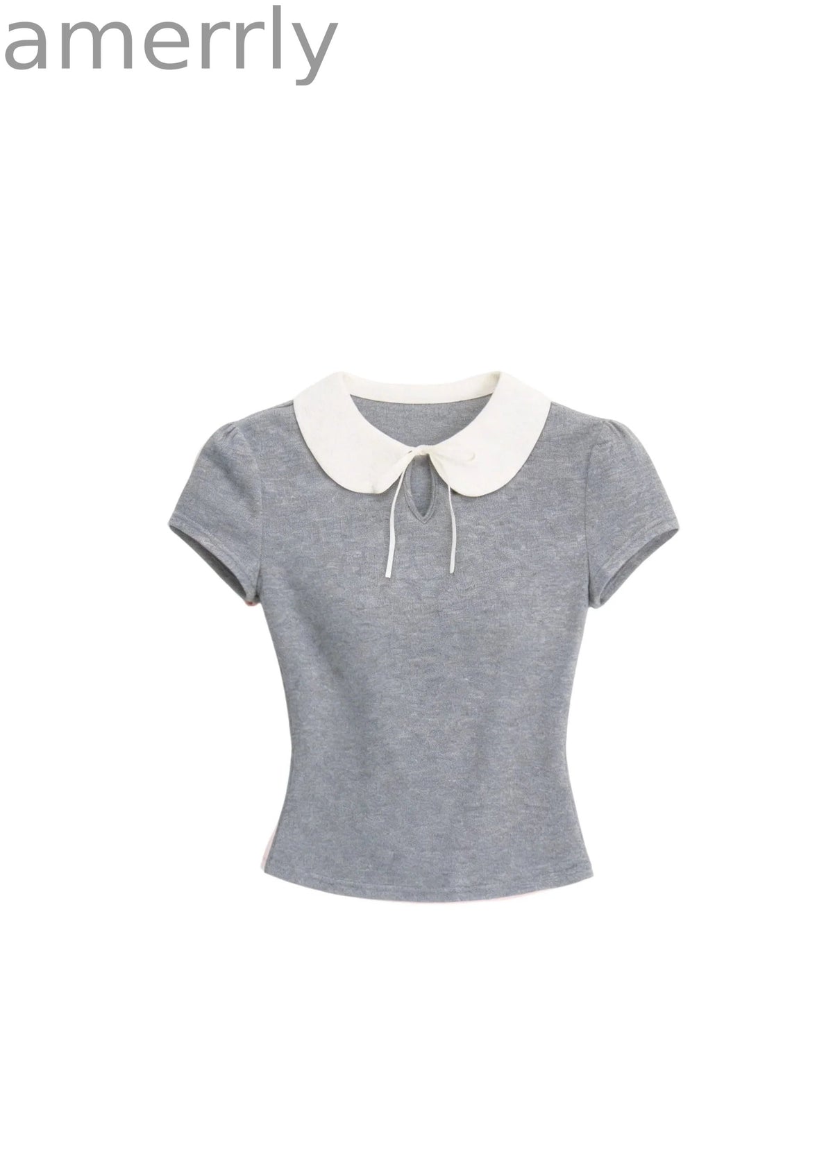 Doll Collar Slim Knit T-Shirt