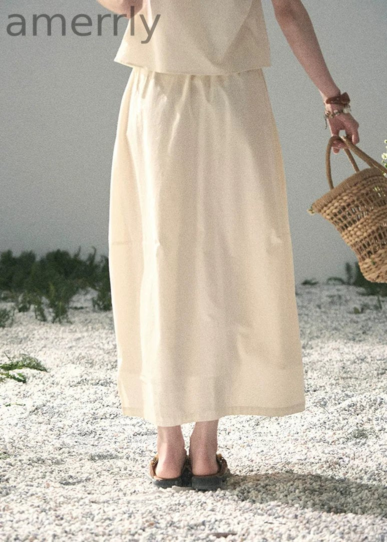 Plain White Wrinkle Poem Two-Piece Set