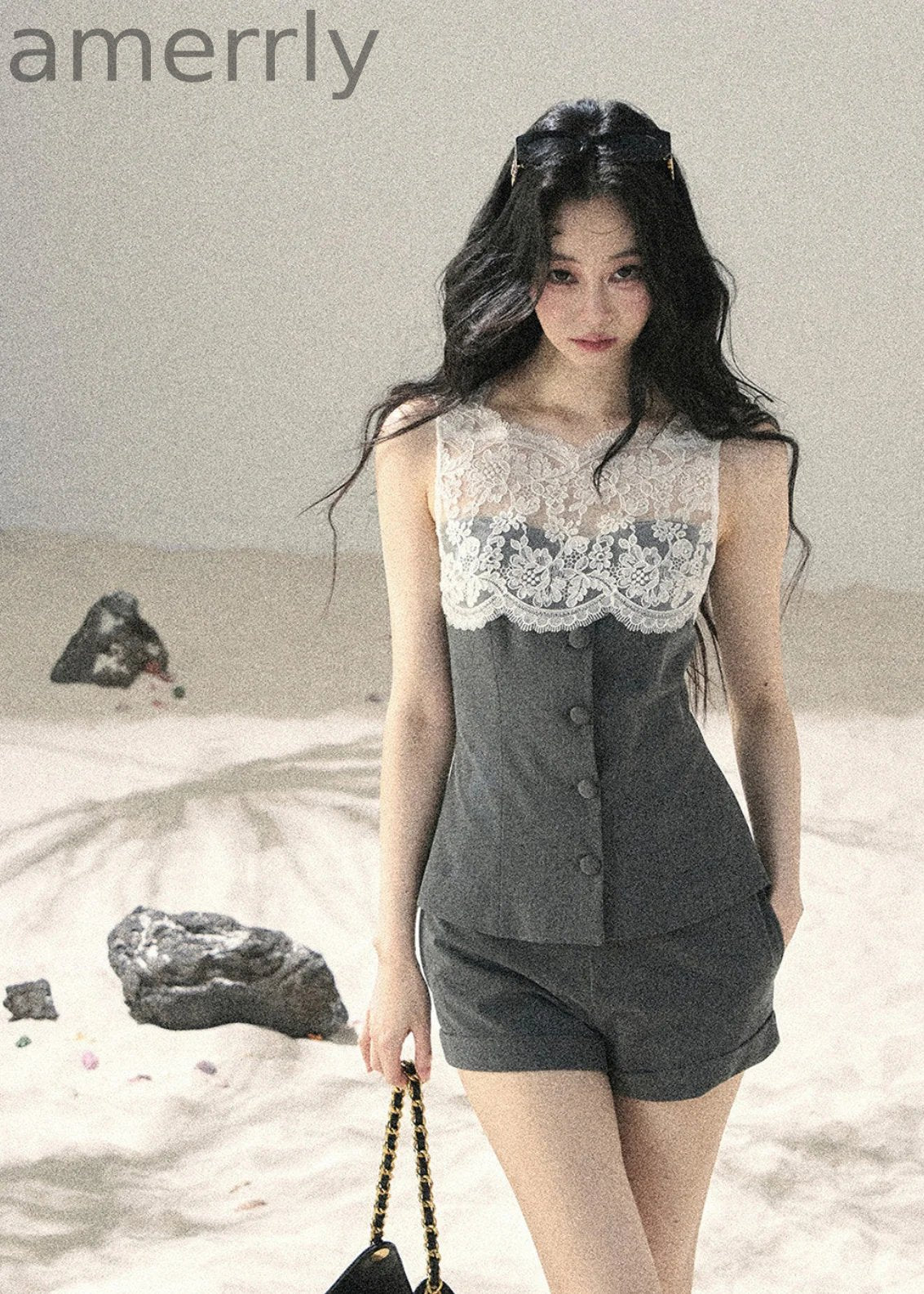 Fog Bloom Lace Top & Shorts Set