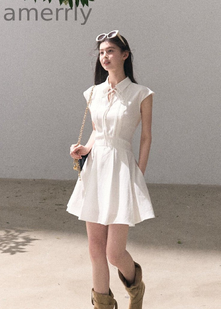 After Class Tie-Neck Shirt Dress