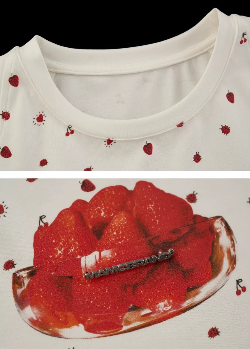 Strawberry Pop Crop Tee
