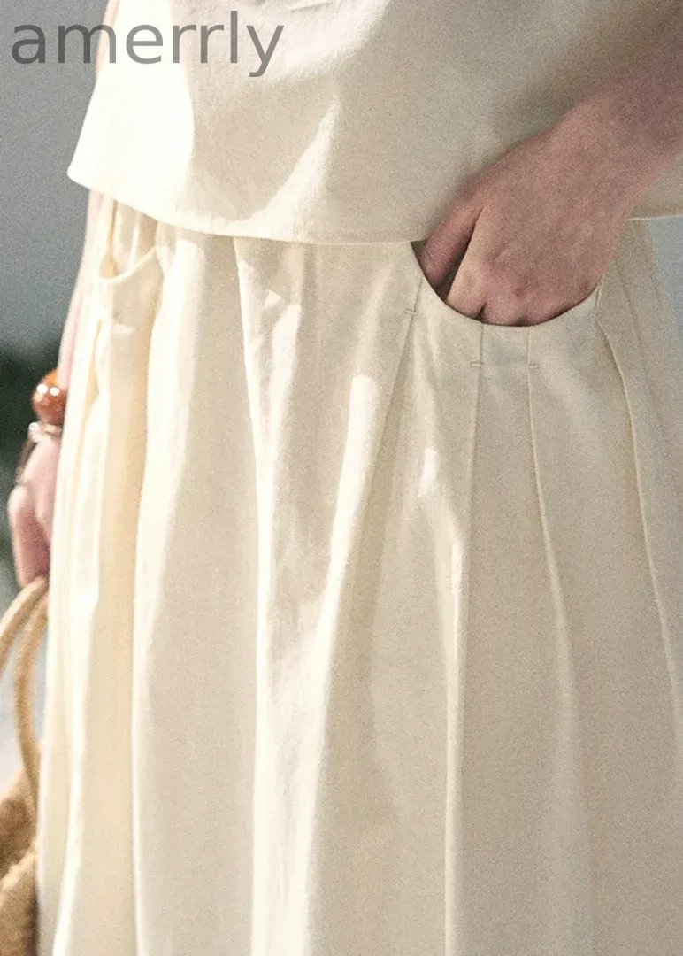 Plain White Wrinkle Poem Two-Piece Set