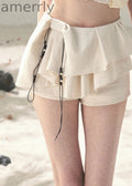 Cascading Pleats Ruffle Skort
