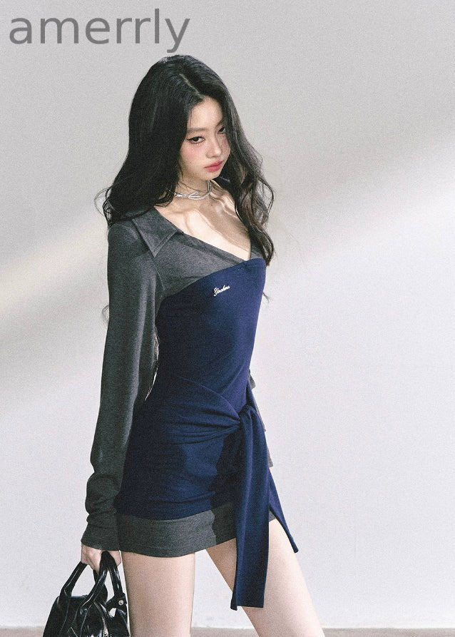 Élise Check Drapé Dress