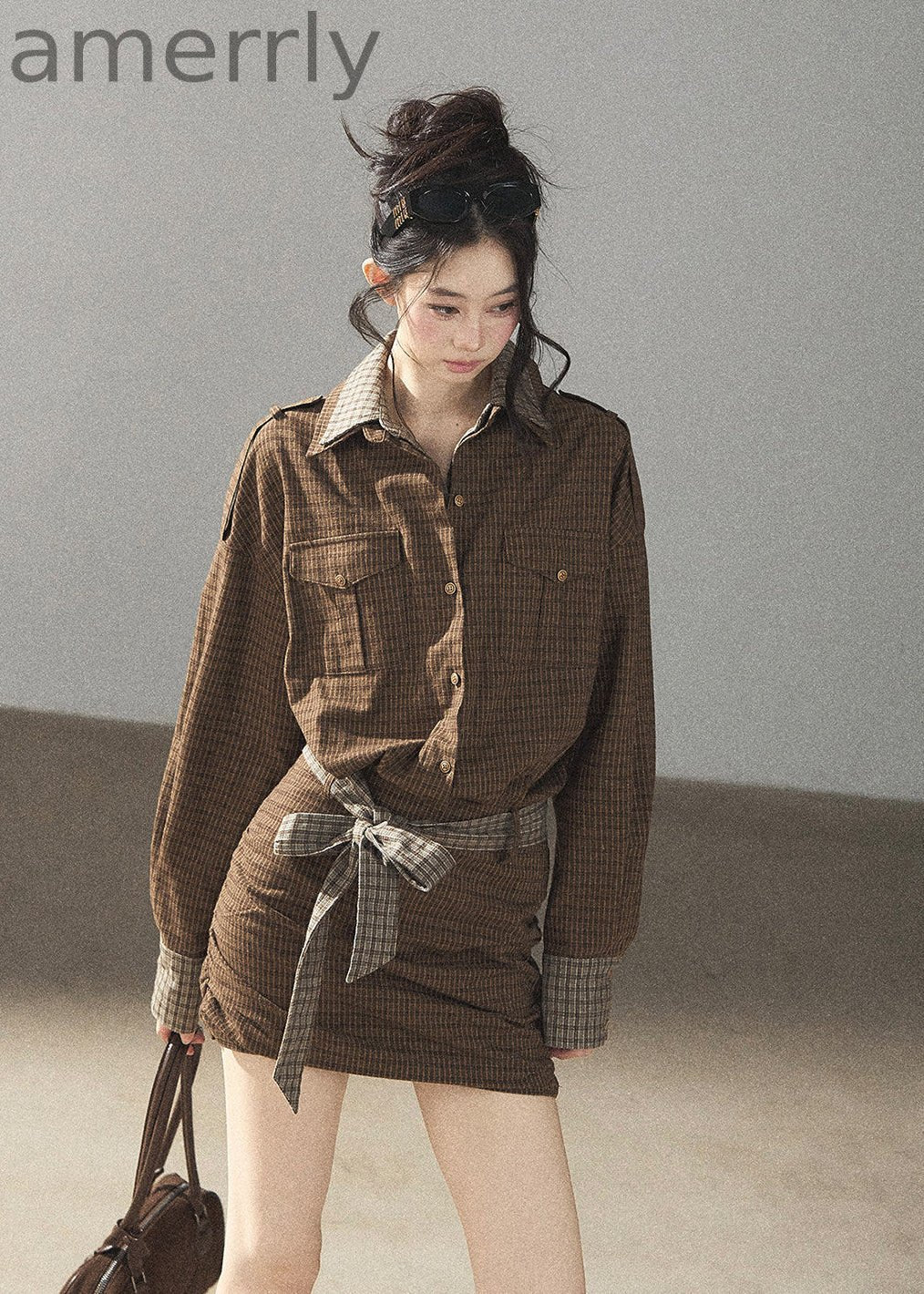Promise Under the Oak Plaid Shirt Dress