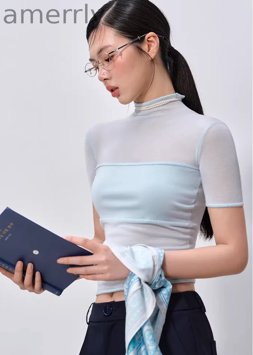 Soft Veil High-Neck Tee