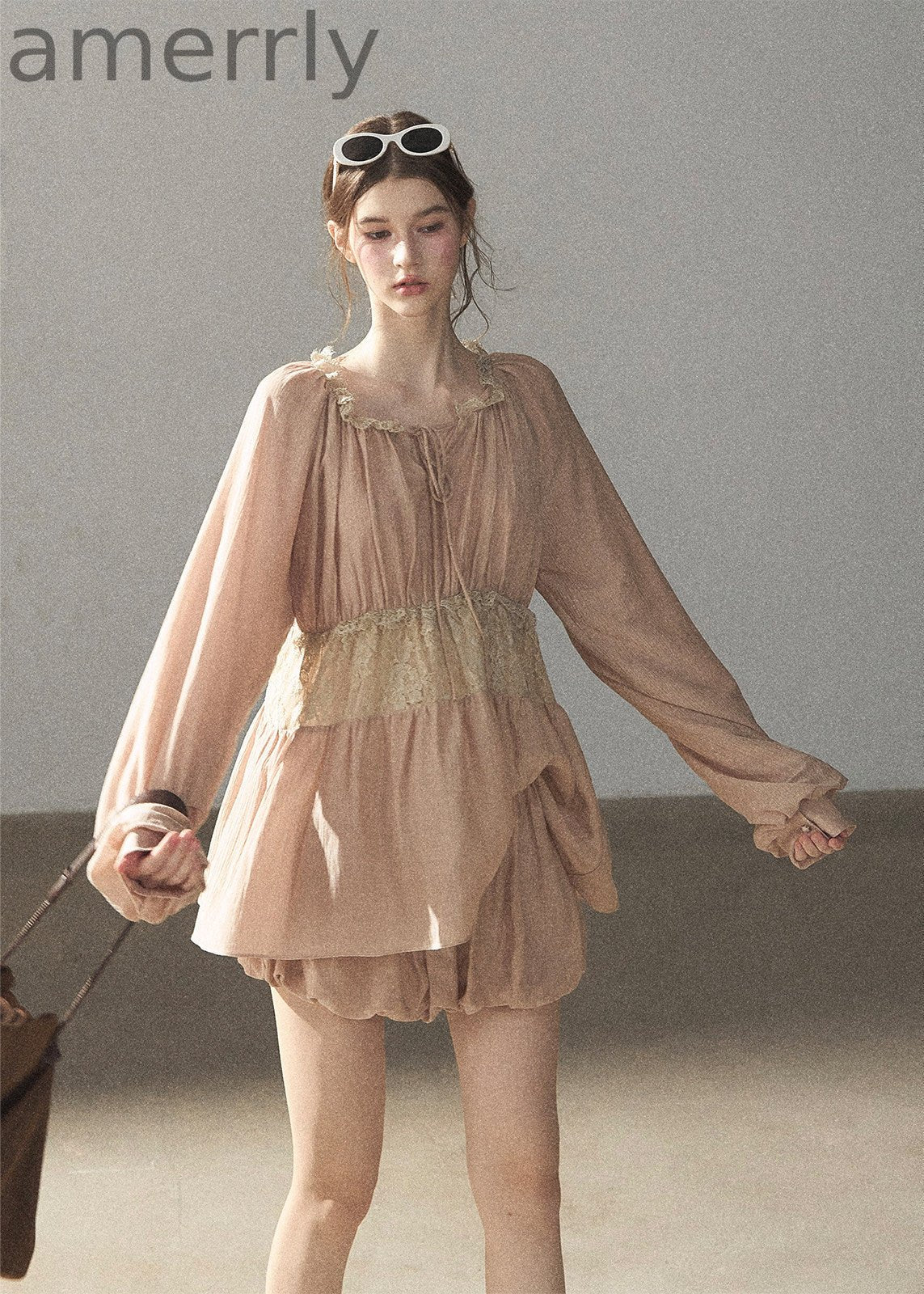 Autumn Water Lace Waist Two-Piece Set