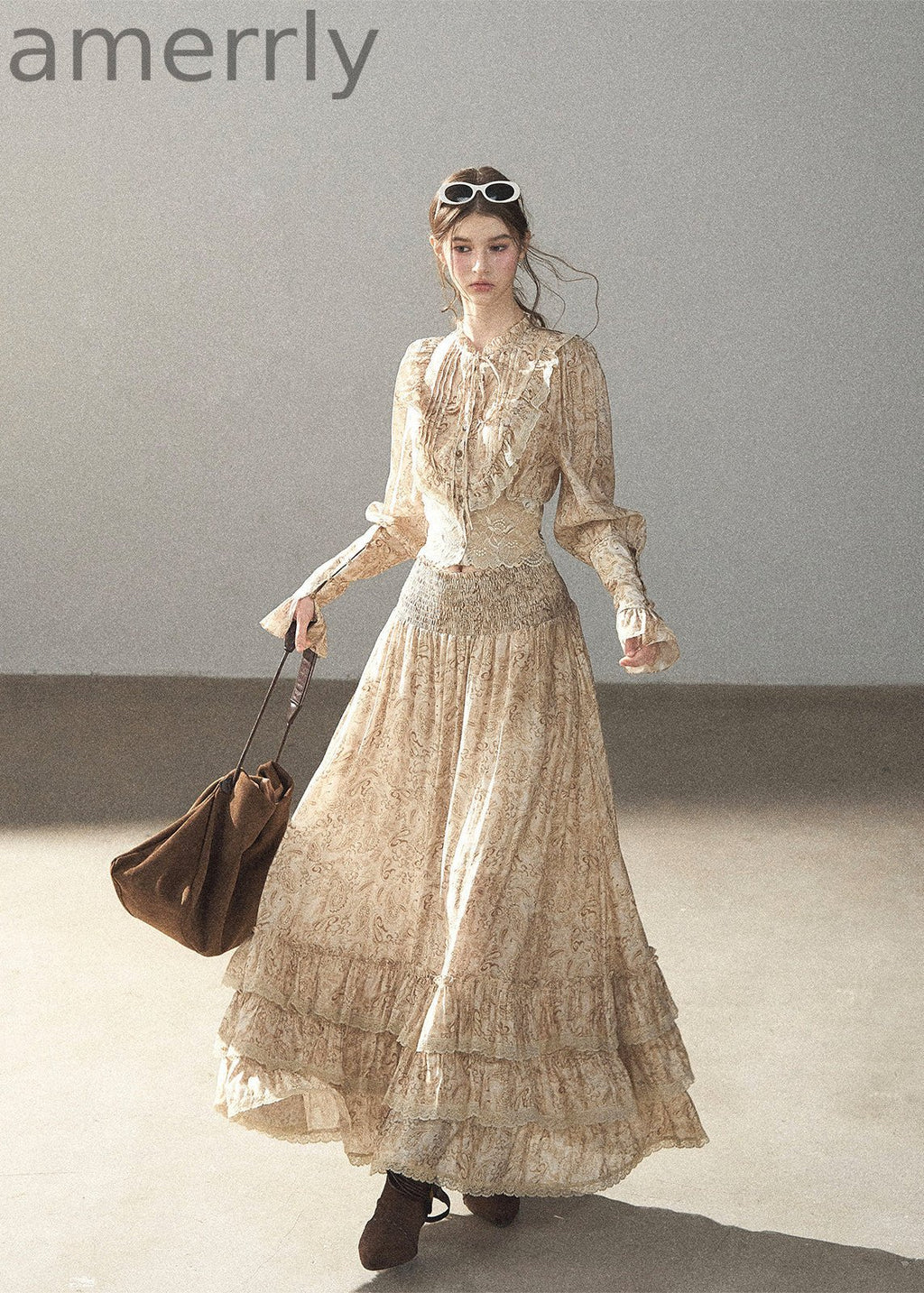 Autumn Grove Lace Top & Skirt Set