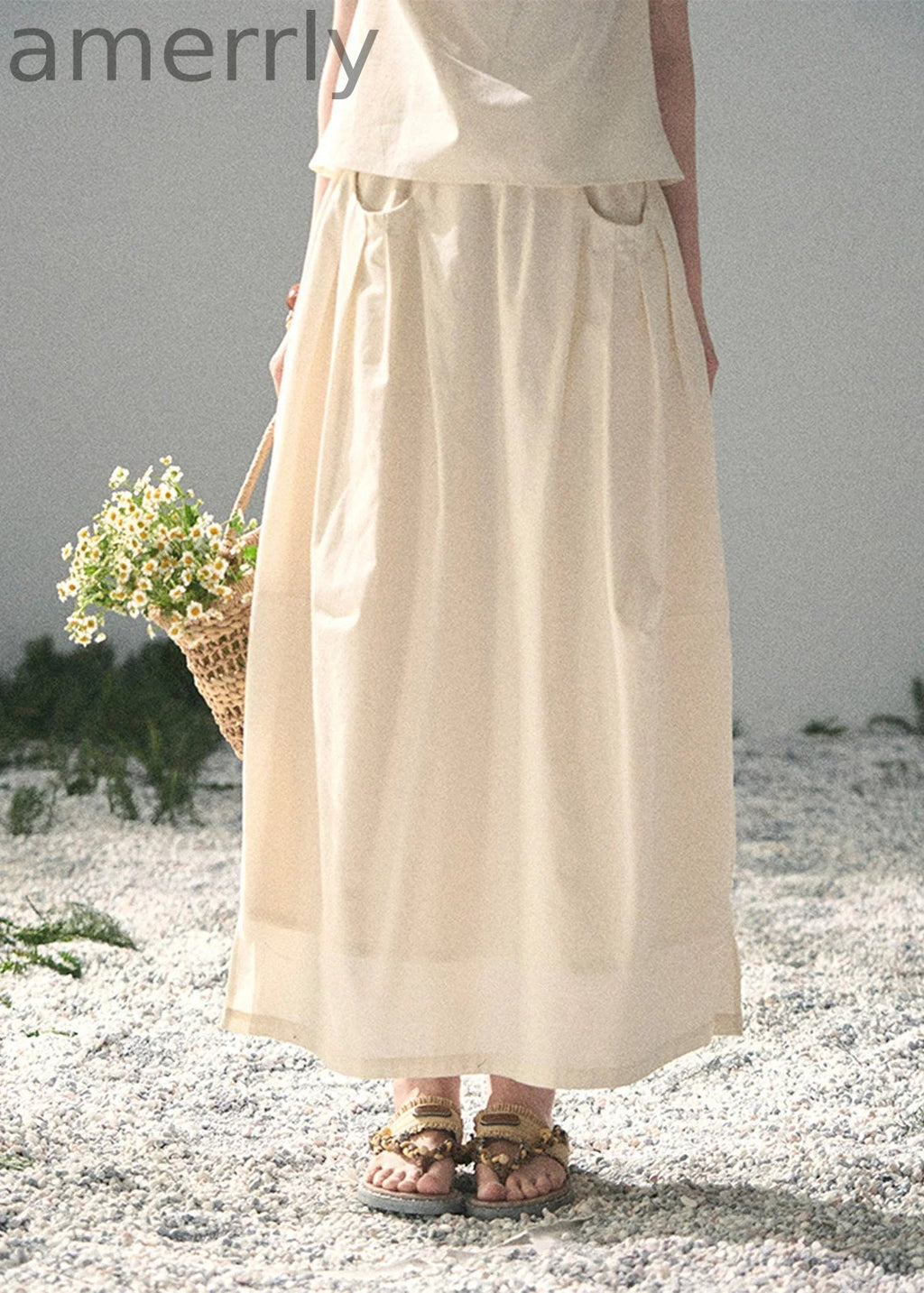 Plain White Wrinkle Poem Two-Piece Set