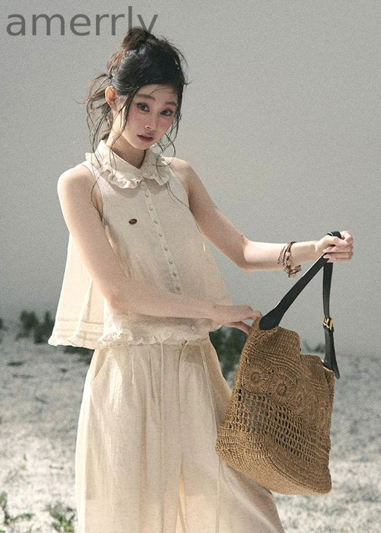 Soft Cloud Lace Two-Piece Set