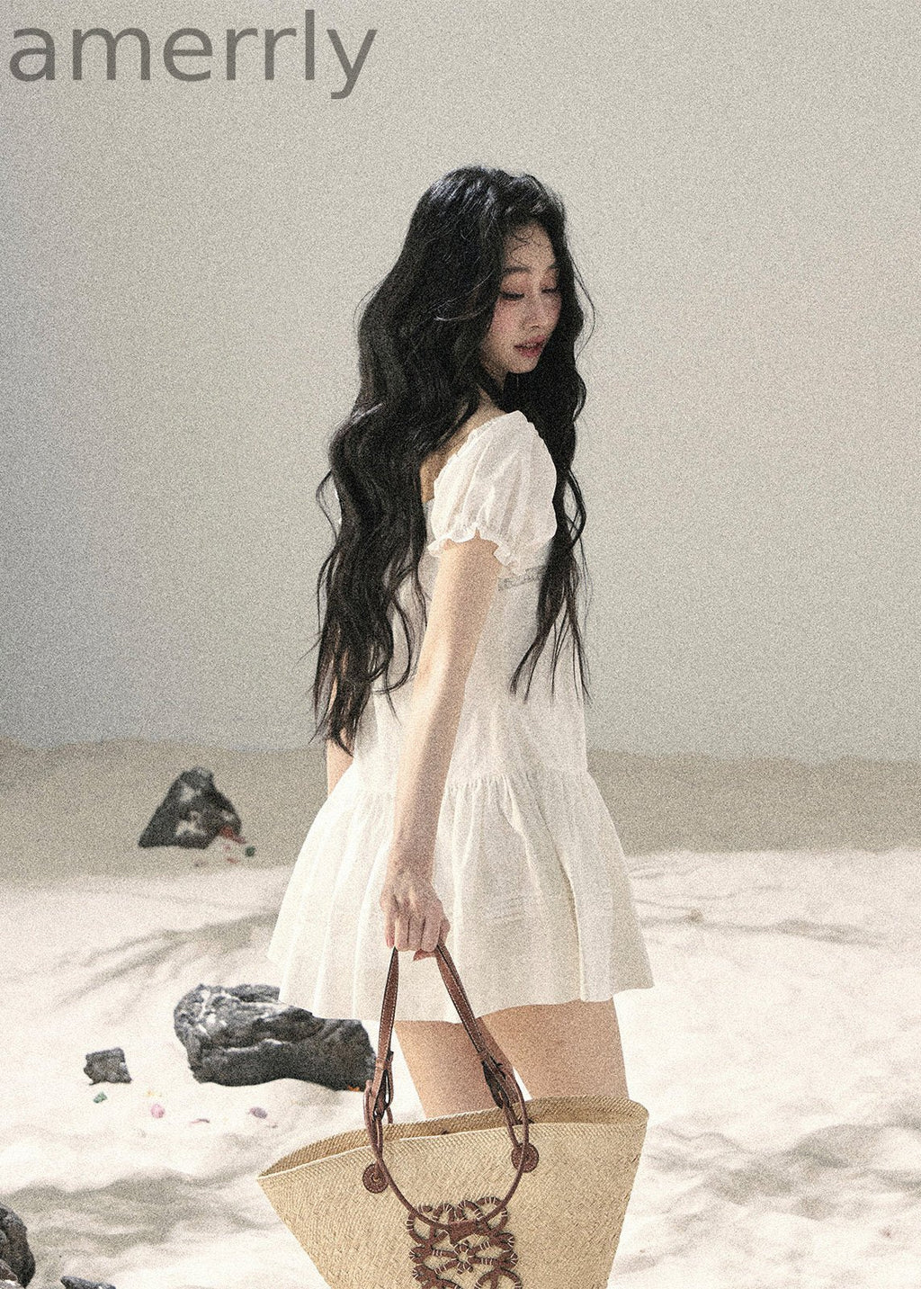 Cloud Light Puff-Sleeve Mini Dress