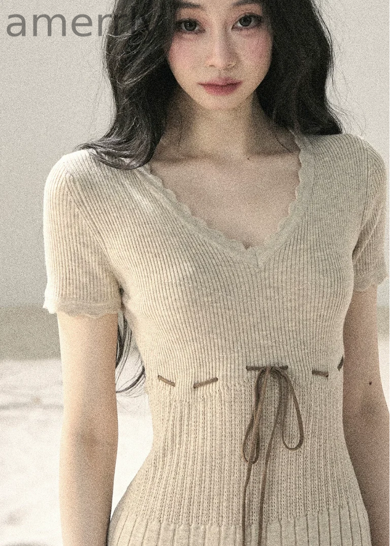 Gentle Evening Breeze Knit Mini Dress