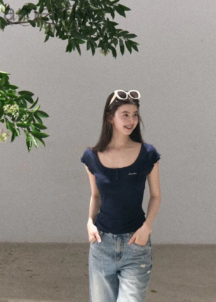 Oxygen U-Neck Wool-Blend Tee