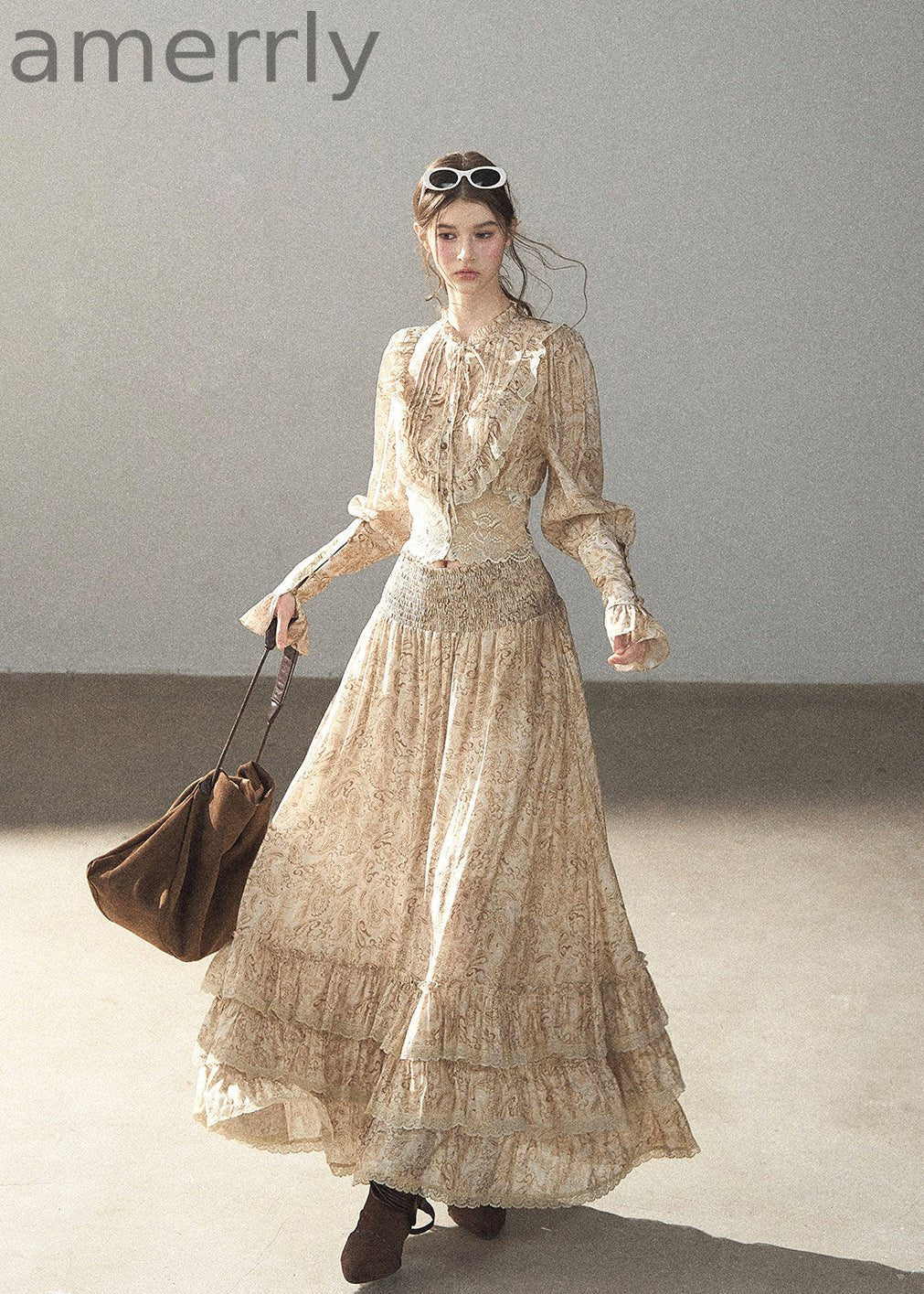 Autumn Grove Lace Top & Skirt Set