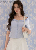 Courtly Prayer Ruffled Off-Shoulder Blouse