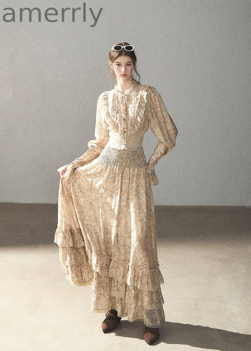 Autumn Grove Lace Top & Skirt Set