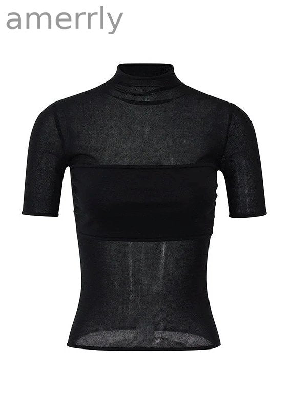 Soft Veil High-Neck Tee