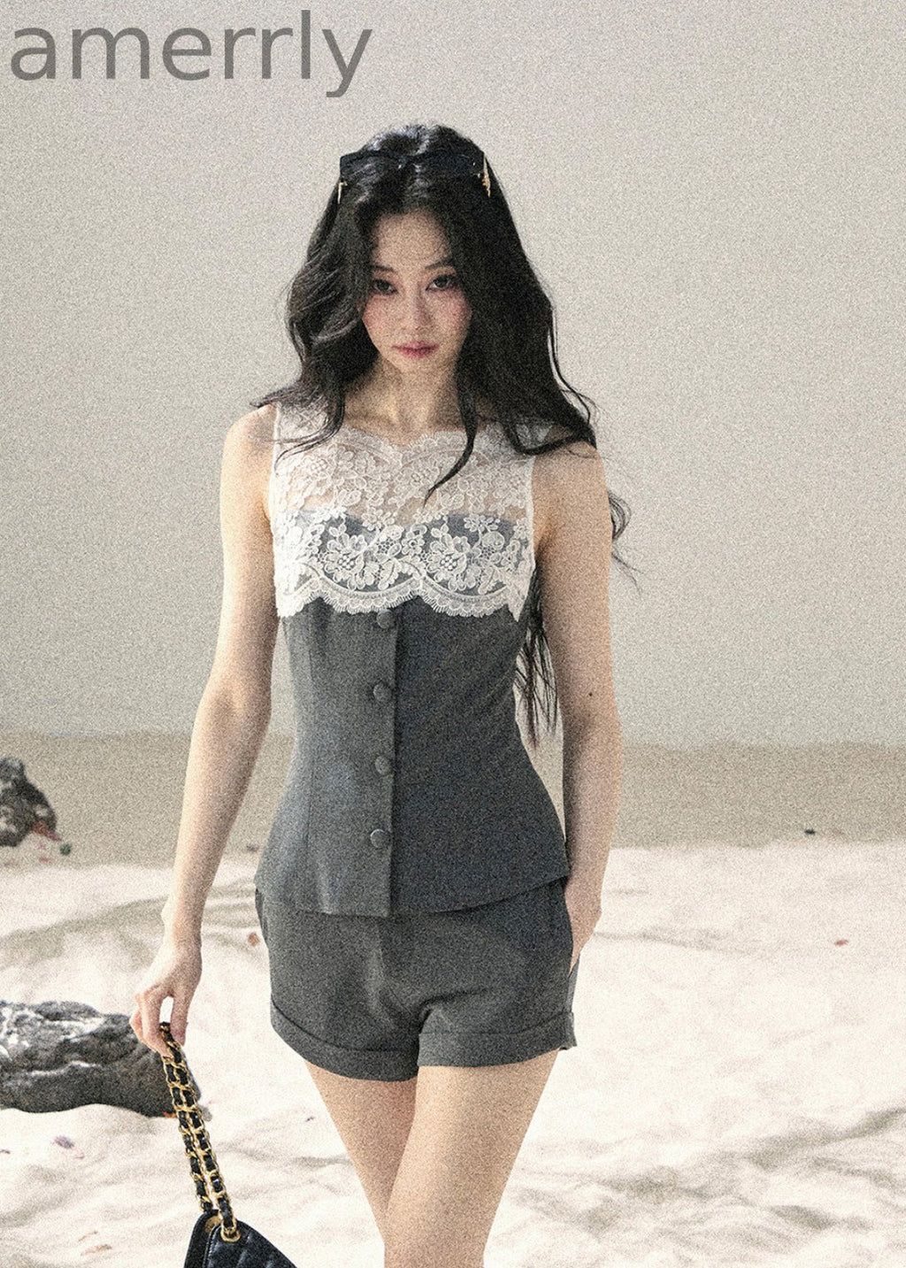 Fog Bloom Lace Top & Shorts Set